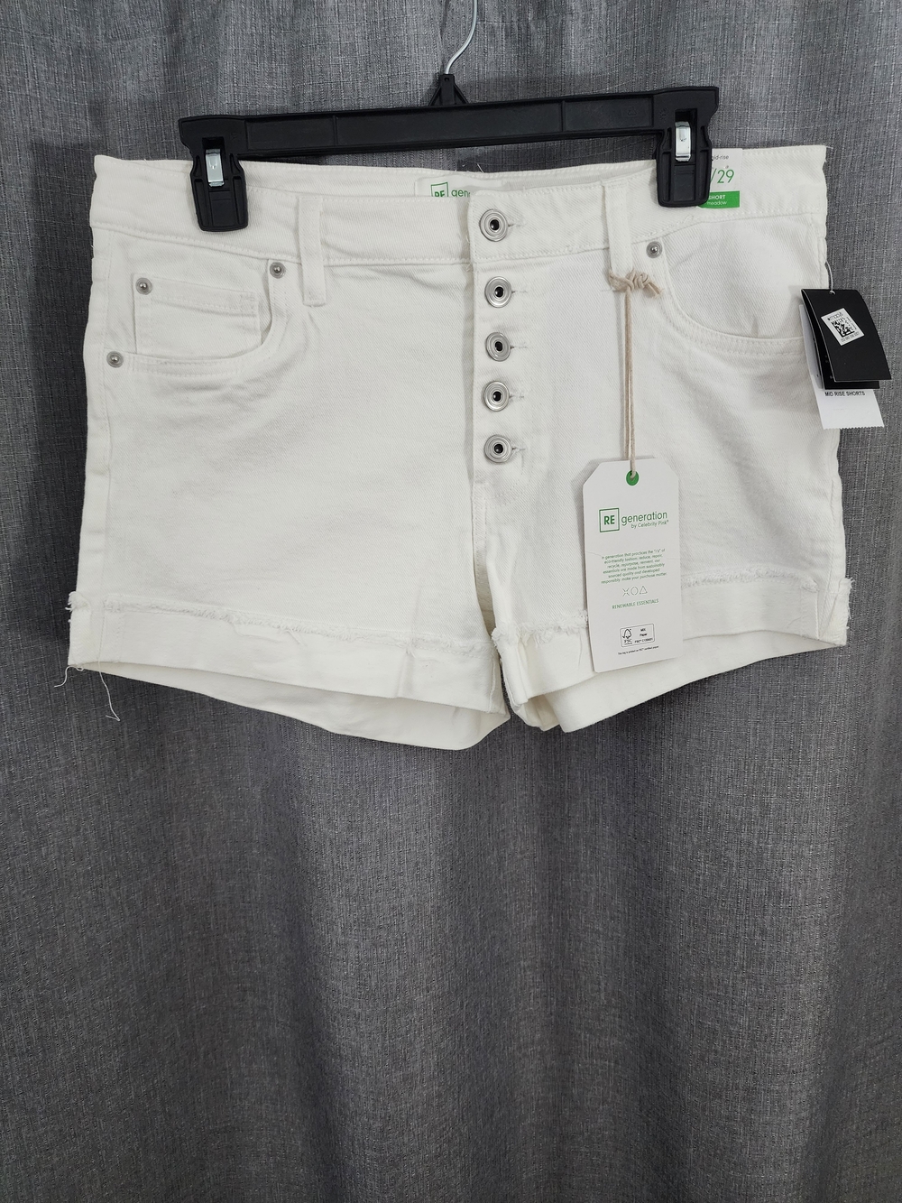 NWT White Button-Fly Denim Shorts